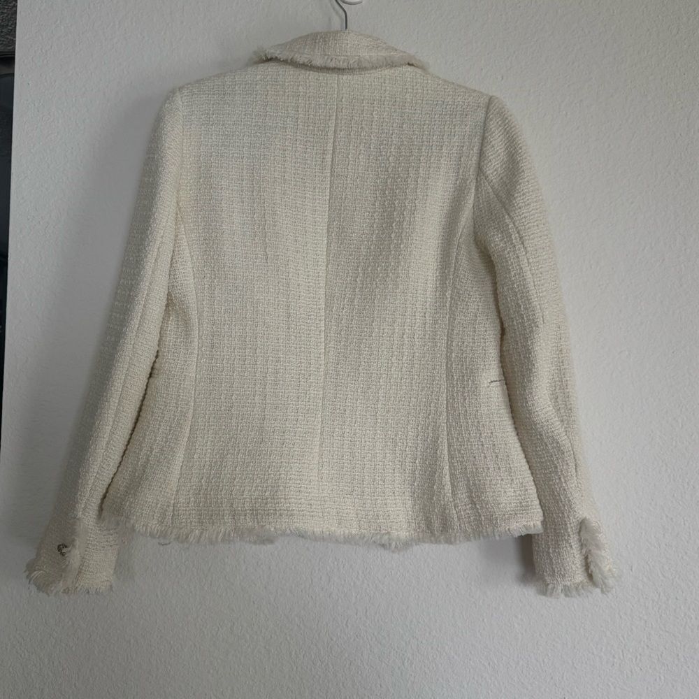 Cream Textured Jacket H&M New Without Tags Office Siren Quiet Luxury Size XS - Picture 6 of 16